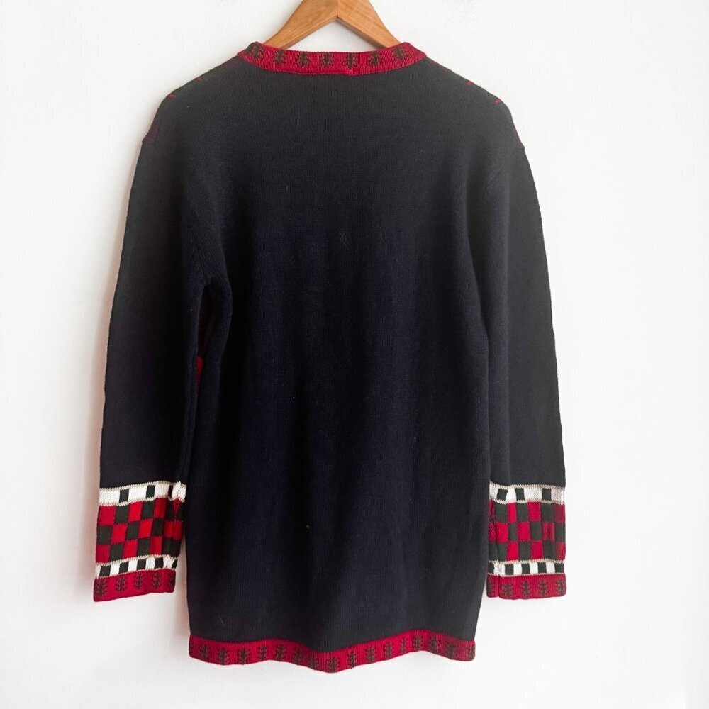 Vintage Northern Traditions Christmas Teddy Beaded Sweater M - Picture 4 of 4